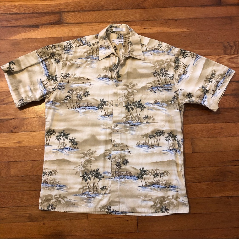 Pierre Cardin Hawaiian Print Shirt Med